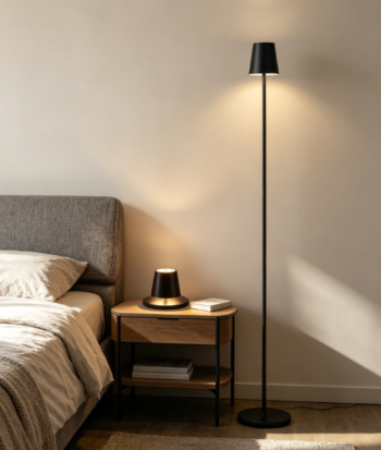 Wireless rechargeable outdoor LED floor lamp, dimmable, 5 height settings, 132 cm, waterproof, converts to table lamp, suitable for living room and bedroom